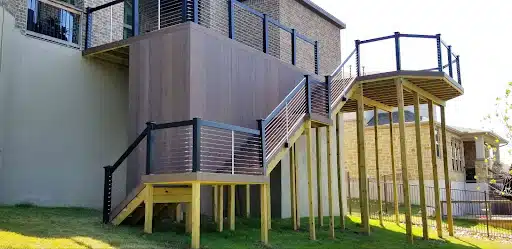 Railings All Pro Decks Composite Decking stairs with lights in San Antonio