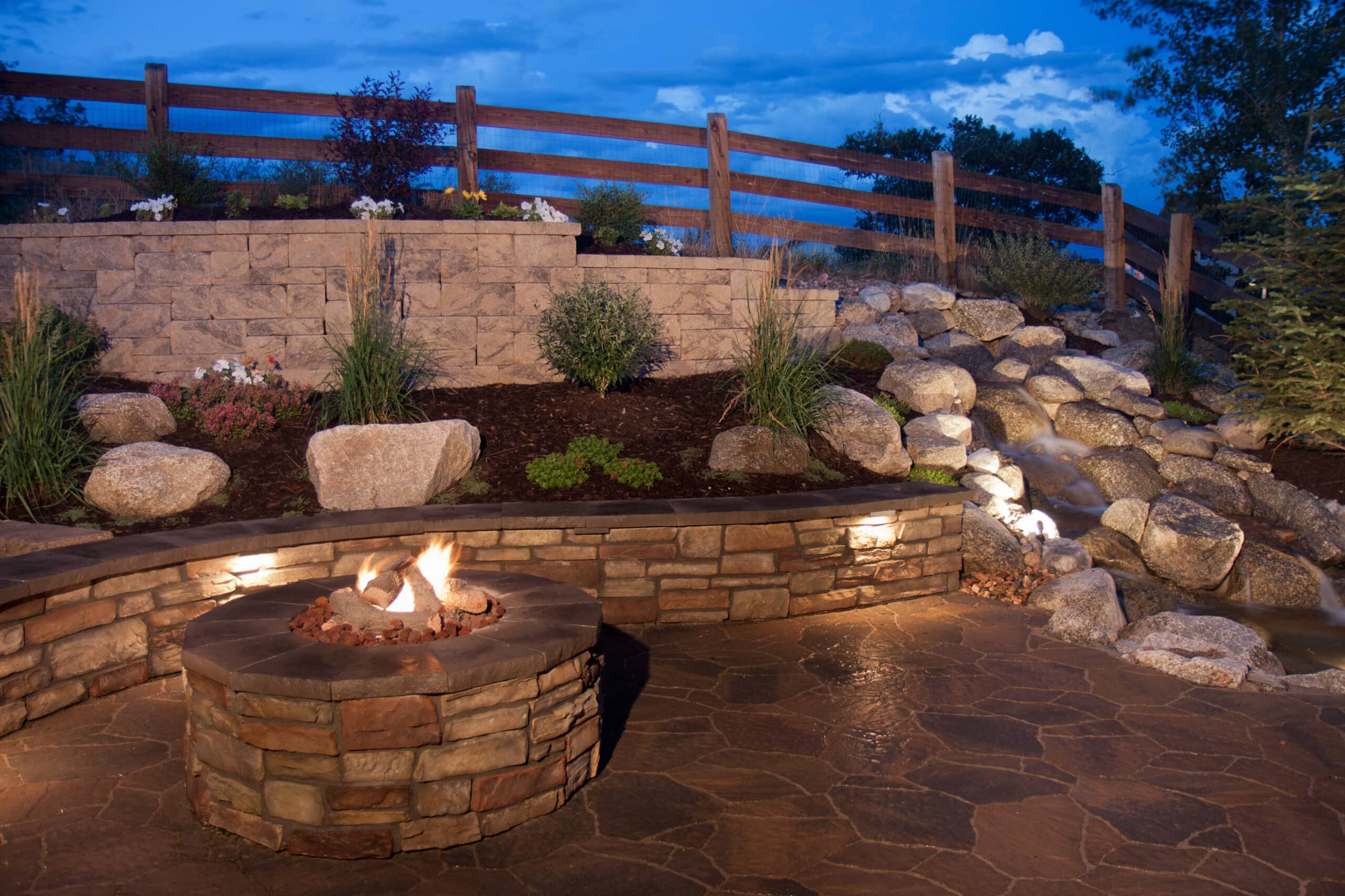 Composite Decking stairs with lights in San Antonio
