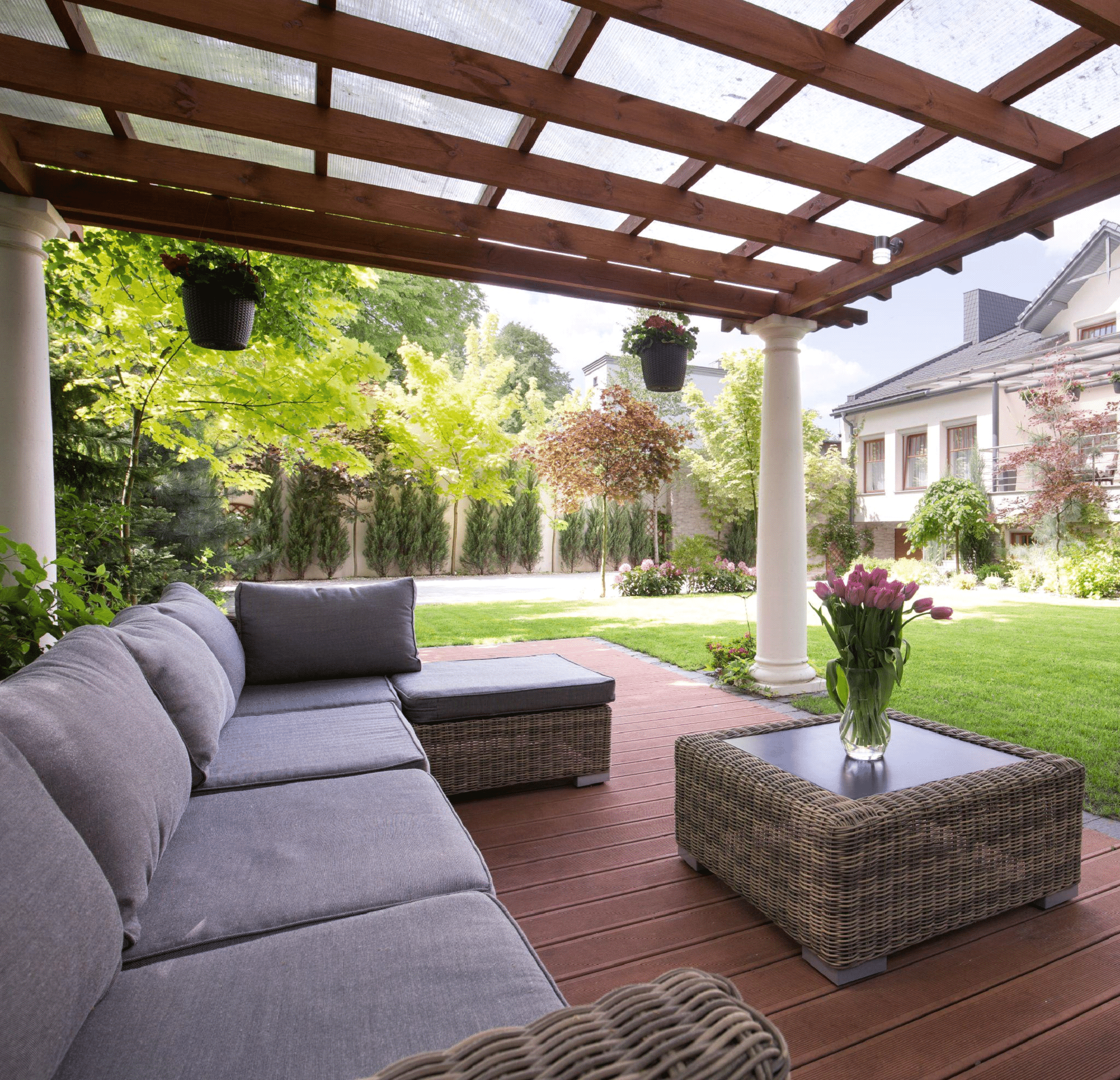 deck-patio Composite Decking stairs with lights in San Antonio
