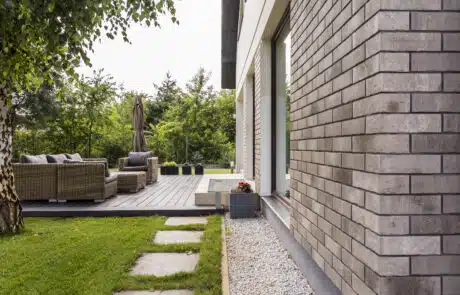 House in the suburbs with big patio